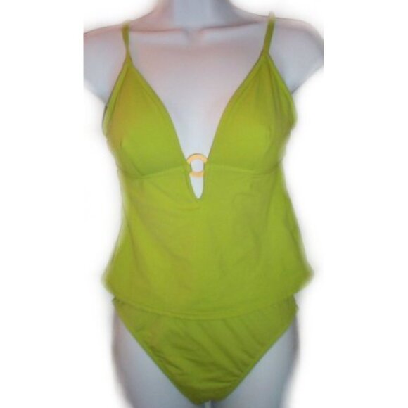 INC International Concepts Lime Green 2 Pc Tankini - Small - NEW - Picture 2 of 9